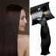 N085-3 festetlen magyar póthaj copf (35–36 cm, enyhén hullámos barna) – mellette illusztrációs modellfotó