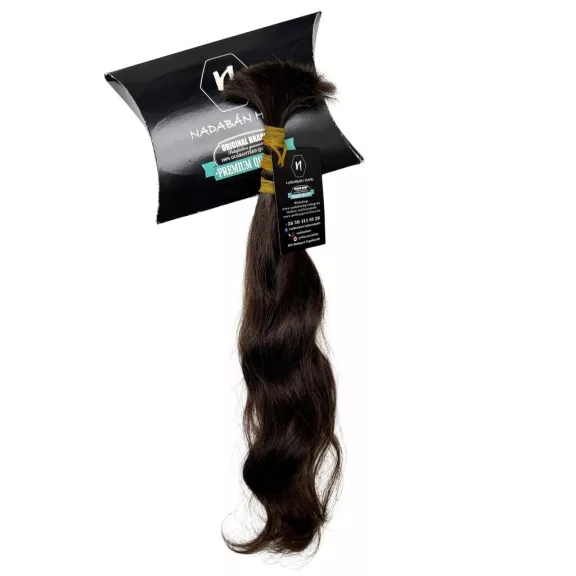 N168-1 hullámos barna magyar póthaj a Nadabán Hair dobozán (38–40 cm, 54 g)