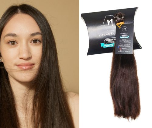 Vágott emberi haj (feldolgozatlan) magyar póthaj 30-33 cm 96 gramm