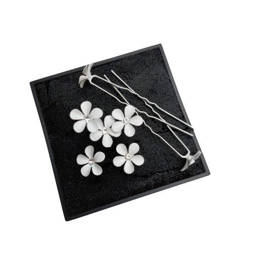 Hajdísz-hajékszer kontytű fehér virág