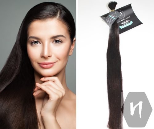 Vágott emberi haj (feldolgozatlan) sötétbarna póthaj 60-64 cm 88 gramm