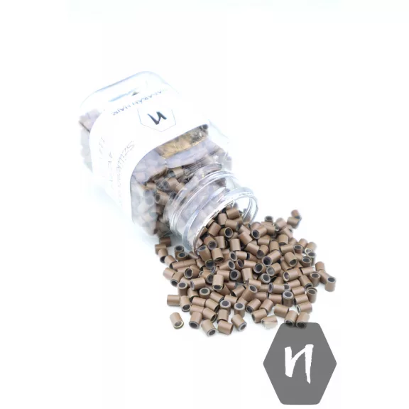Szilikonos mikrohüvely perem nélkül 11# világosbarna (1000 db) Szilikonos mikrohüvely perem nélkül 11# világosbarna (1000 db)