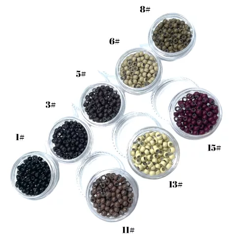 Szilikonos nano gyűrű 15# burgundi vörös (100db), 1.6 mm-es belső átmérővel