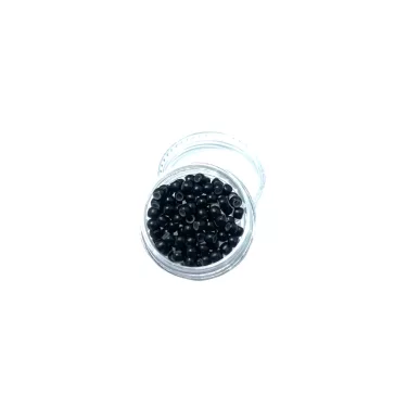   Szilikonos nano gyűrű 1# fekete (100db), 1.6 mm-es belső átmérővel