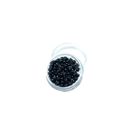 Szilikonos nano gyűrű 1# fekete (100db), 1.6 mm-es belső átmérővel