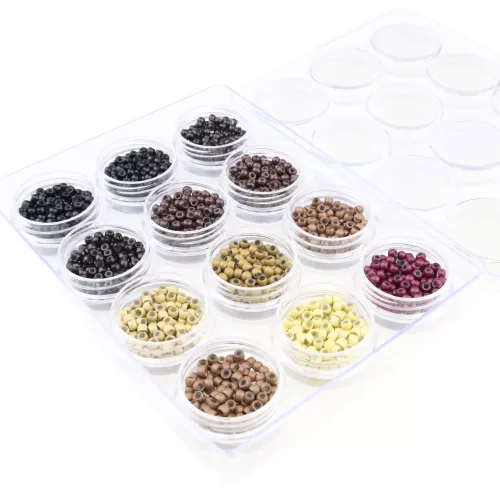 Szilikonos nano gyűrű 12X100db szett vegyes színekben, 1.6 mm-es belső átmérővel