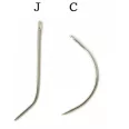 Tressz varrótű J alak 6cm 1 db