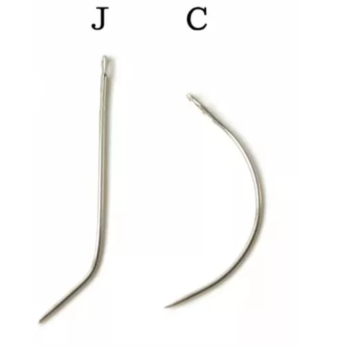 Tressz varrótű J alak 6cm 1 db
