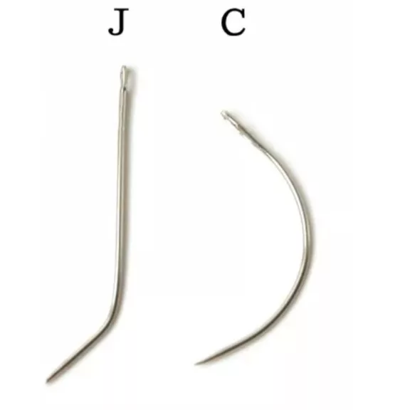 Tressz varrótű J alak 6cm 1 db